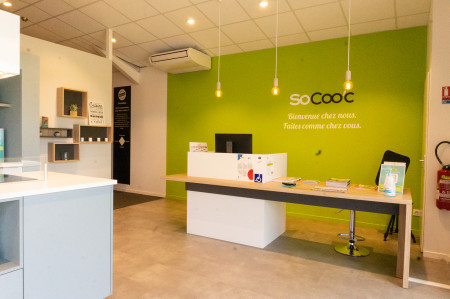 Agencement intérieur du magasin SoCoo'c à Villeneuve-sur-Lot. Une réalisation ARCADIE - Maîtrise d'Œuvre 